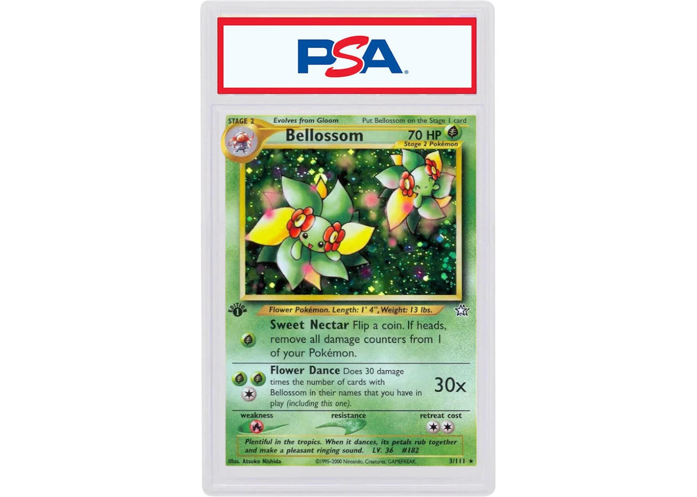2000 Pokemon Neo Genesis 1st Edition 3 Bellossom-Holo (PSA or BGS Graded)