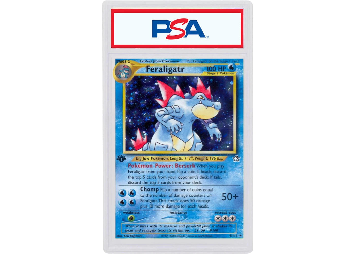 2000 Pokemon Neo Genesis 1st Edition 4 Feraligatr-Holo (PSA or BGS Graded)