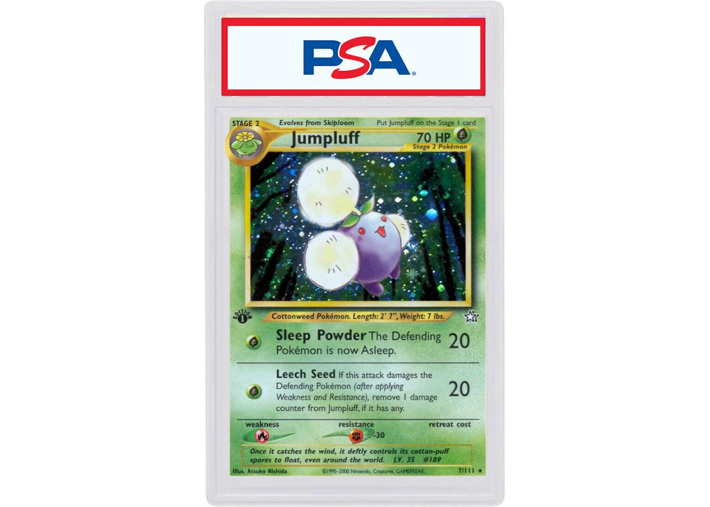2000 Pokemon Neo Genesis 1st Edition 7 Jumpluff-Holo (PSA or BGS Graded)