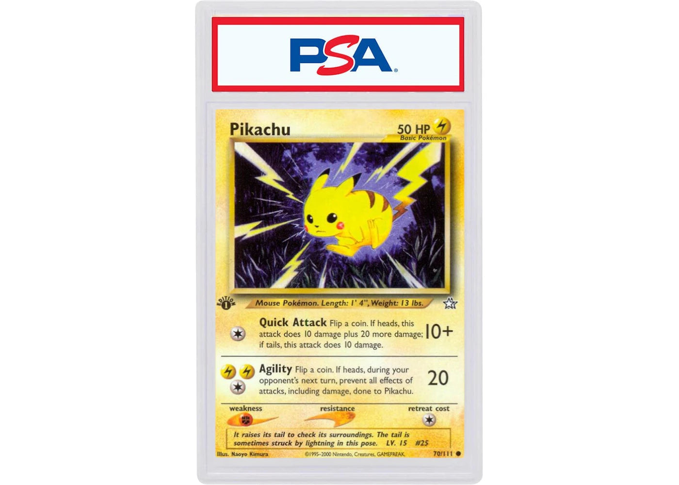 2000 Pokemon Neo Genesis 1st Edition 70 Pikachu (PSA or BGS Graded)