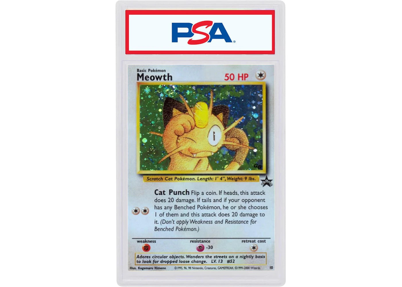 2000 Pokemon Promo Black Star 10 Meowth-Holo Game Boy (PSA or BGS Graded)