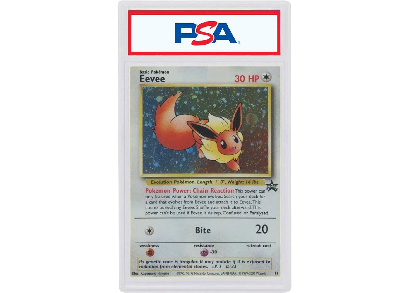 2000 Pokemon Promo Black Star 11 Eevee-Holo Pokemon League (PSA or BGS Graded)