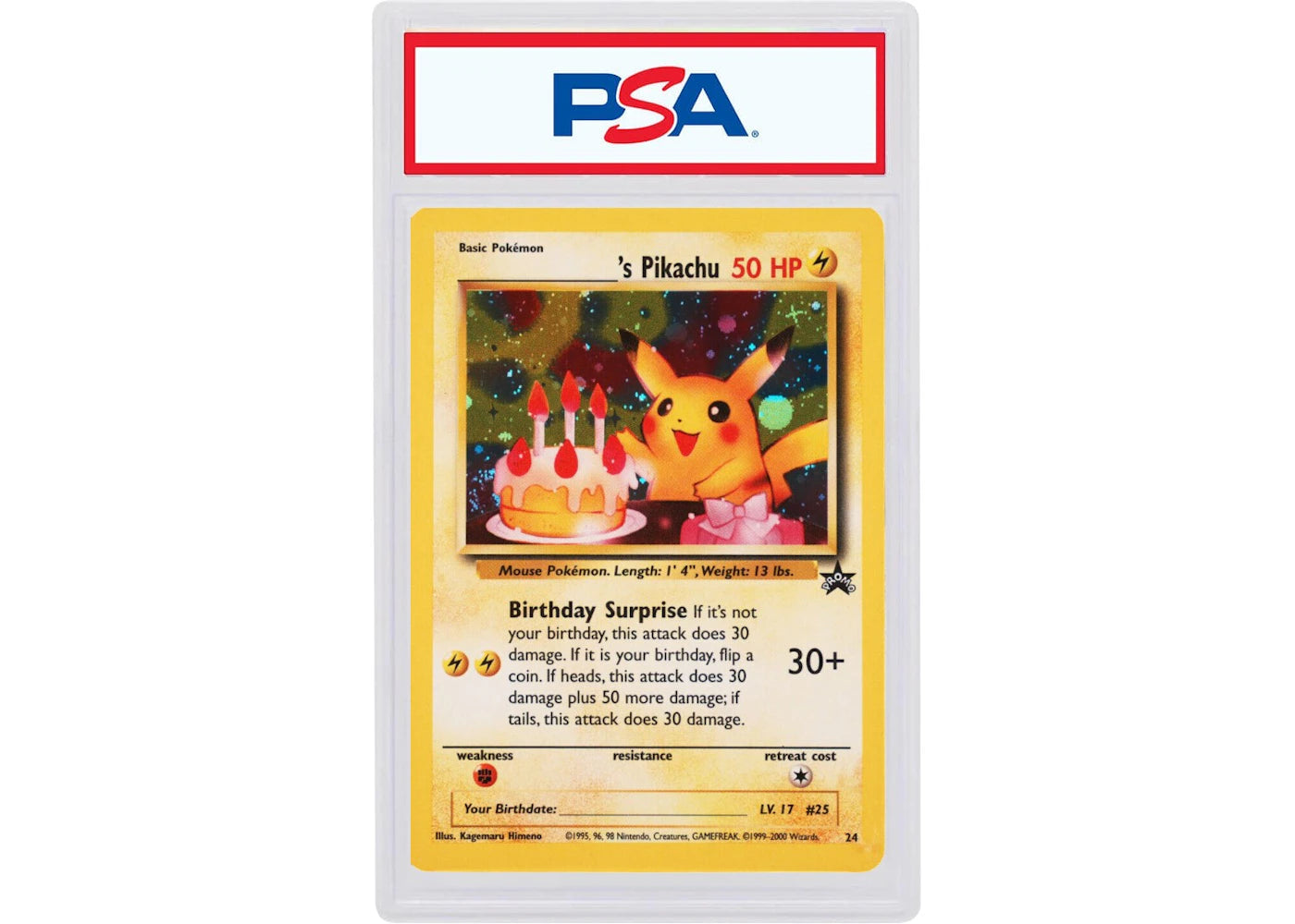 2000 Pokemon Promo Black Star 24 Birthday Pikachu-Holo (PSA or BGS Graded)