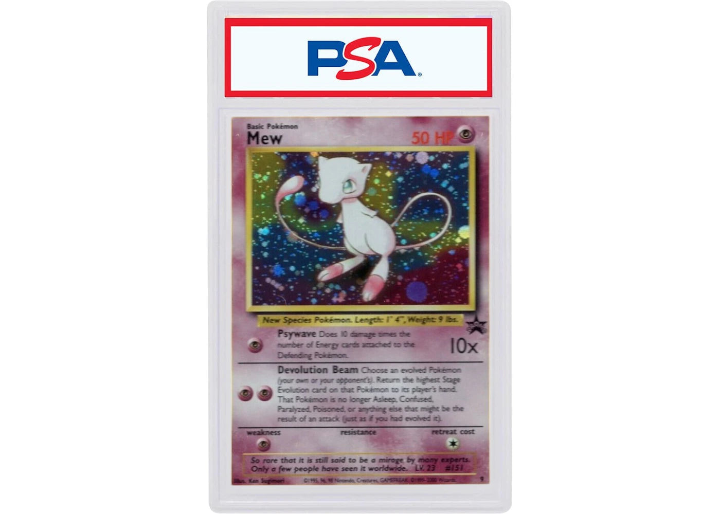 2000 Pokemon Promo Black Star 9 Mew-Holo Pokemon League (PSA or BGS Graded)