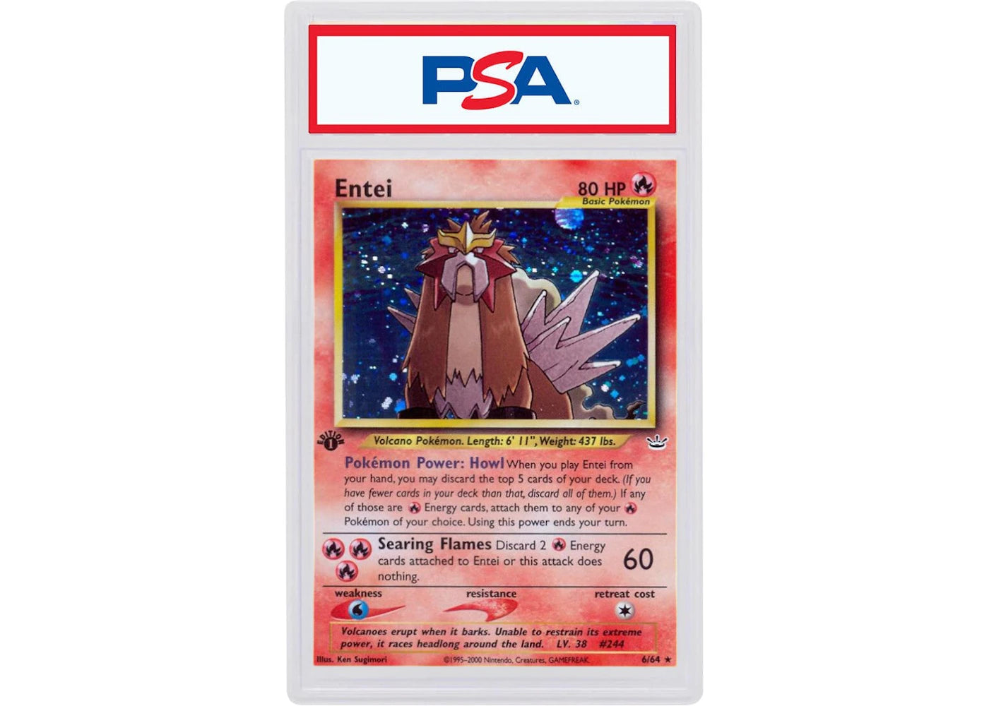 2001 Pokemon Neo Revelation 1st Edition 6 Entei-Holo (PSA or BGS Graded)