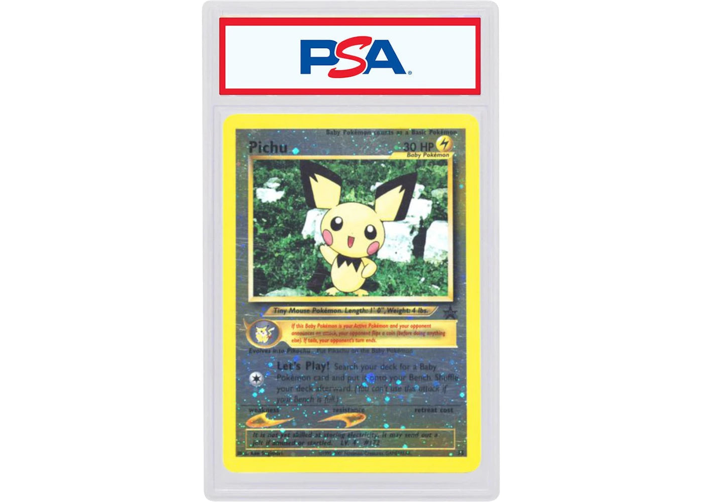 2001 Pokemon Promo Black Star 35 Pichu-Reverse Foil Pokemon League (PSA or BGS Graded)
