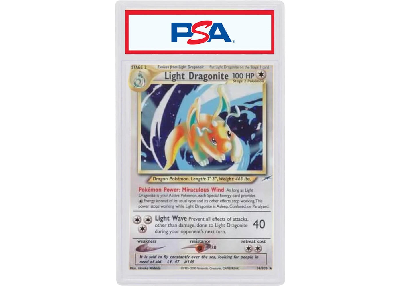 2002 Pokemon Neo Destiny 14 Light Dragonite-Holo (PSA or BGS Graded)