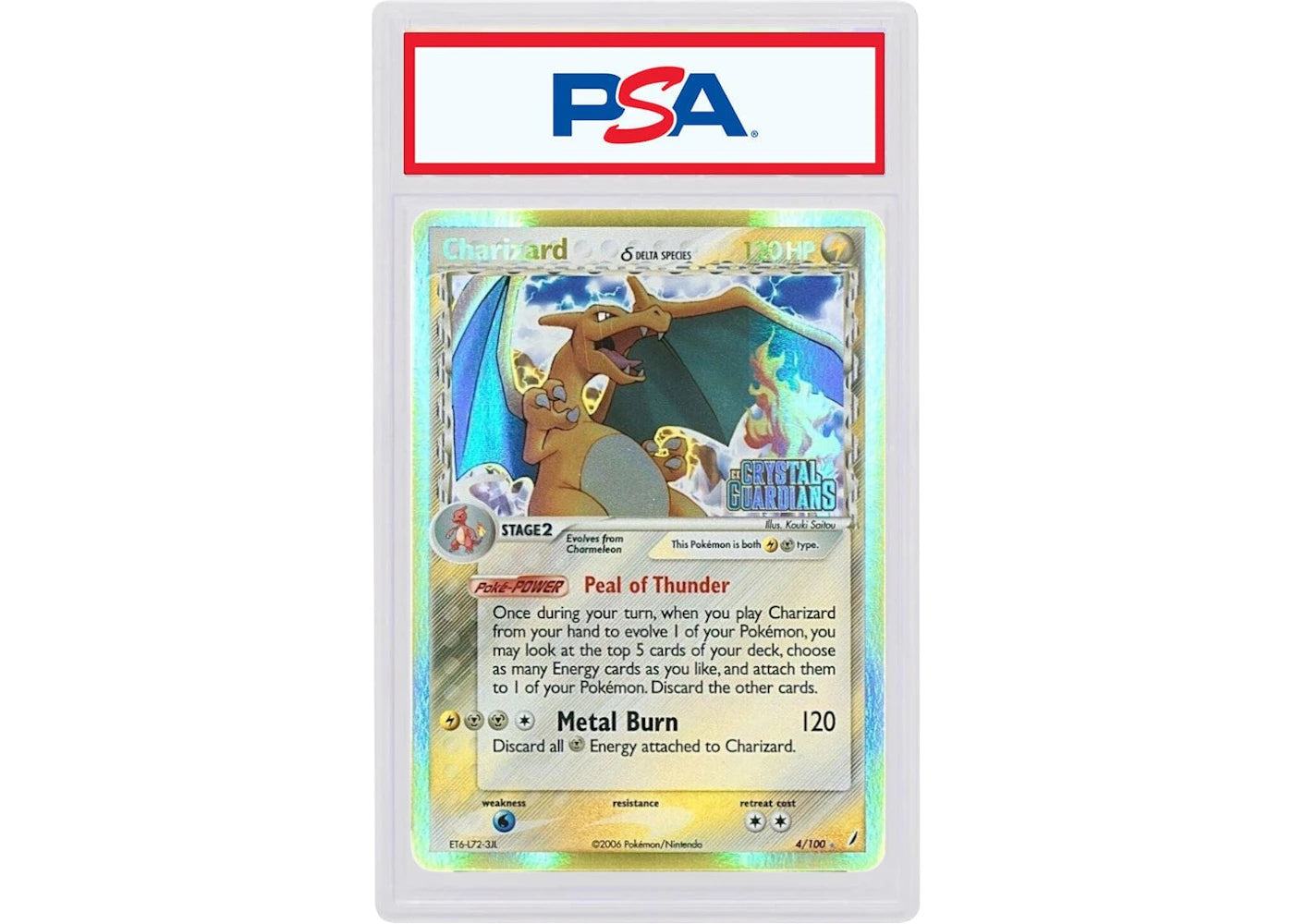 2006 Pokemon ex Crystal Guardians 4 Charizard-Reverse Foil (PSA or BGS Graded)