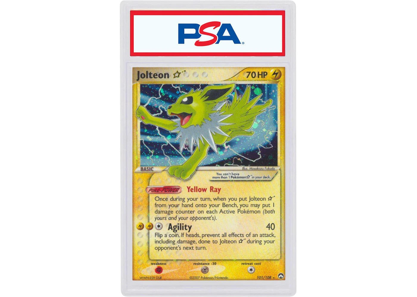 2007 Pokemon ex Power Keepers 101 Jolteon-Holo Gold Star (PSA or BGS Graded)