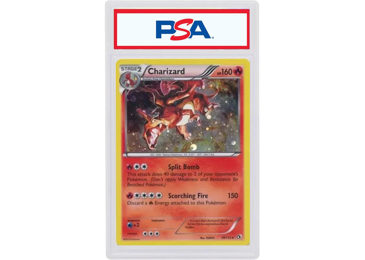 2013 Pokemon Black & White Legendary Treasures 19 Charizard-Holo Cosmos-Mega Charizard (PSA or BGS Graded)
