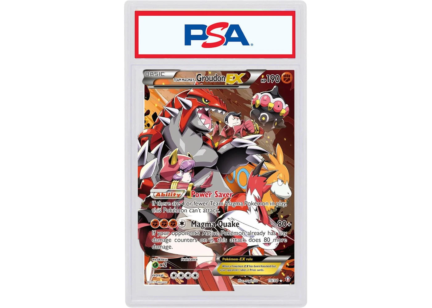 2015 Pokemon XY Double Crisis 015 Full Art/Team Magma's Groudon ex 1st Edition (PSA or BGS Graded)
