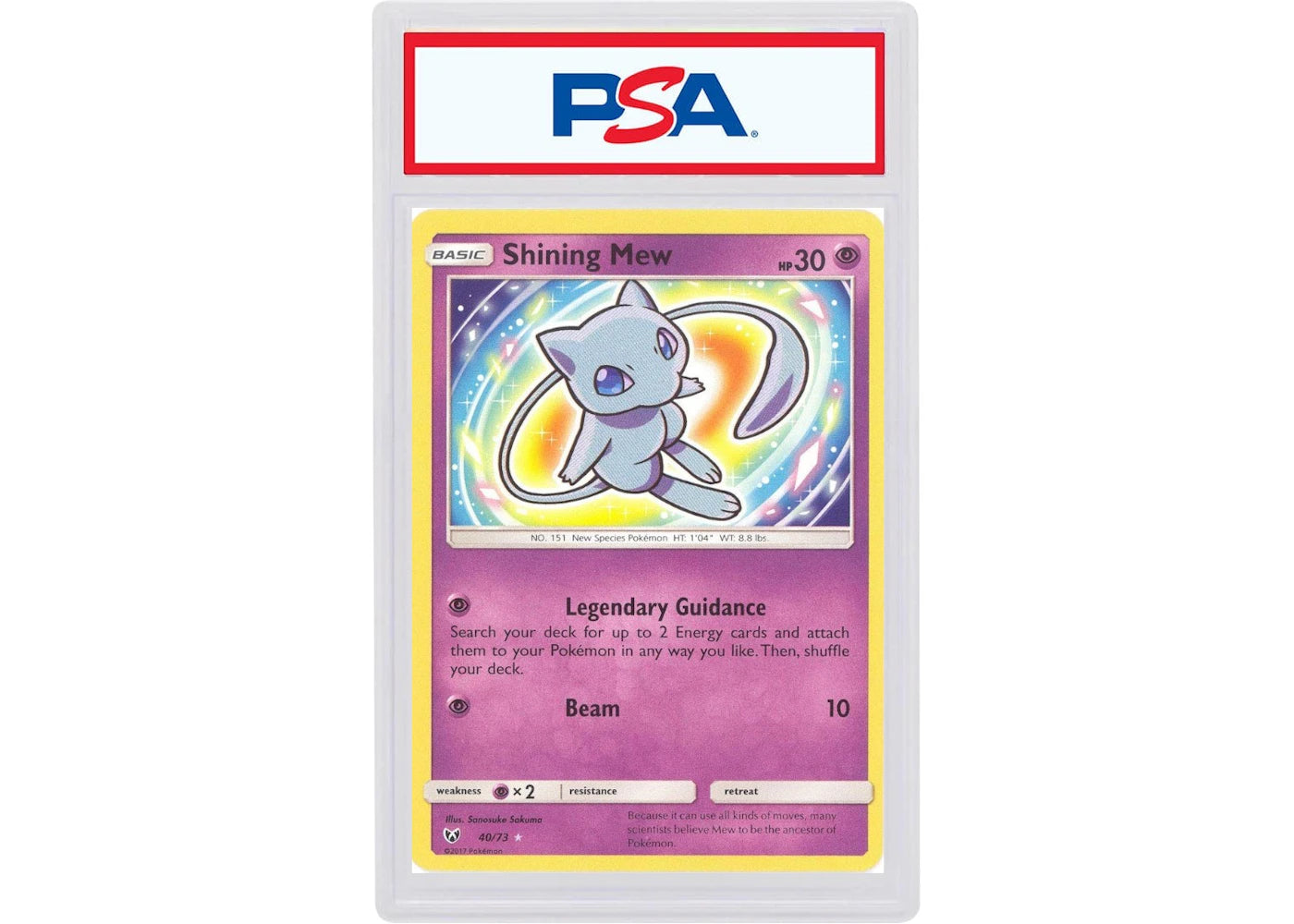 2017 Pokemon Sun & Moon Shining Legends 40 Shining Mew-Holo (PSA or BGS Graded)