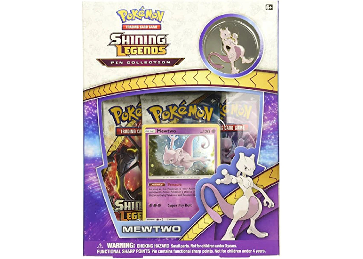 2017 Pokemon TCG Shining Legends Pin Collection Mewtwo