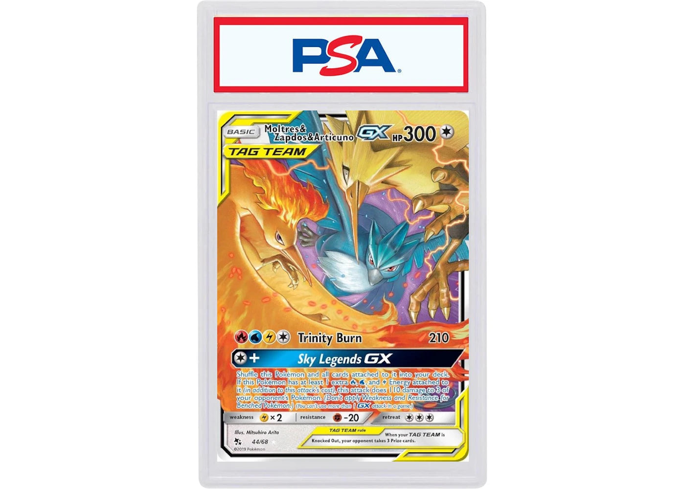 2019 Pokemon Sun & Moon Hidden Fates 44 Moltres & Zapdos & Articuno Gx (PSA or BGS Graded)