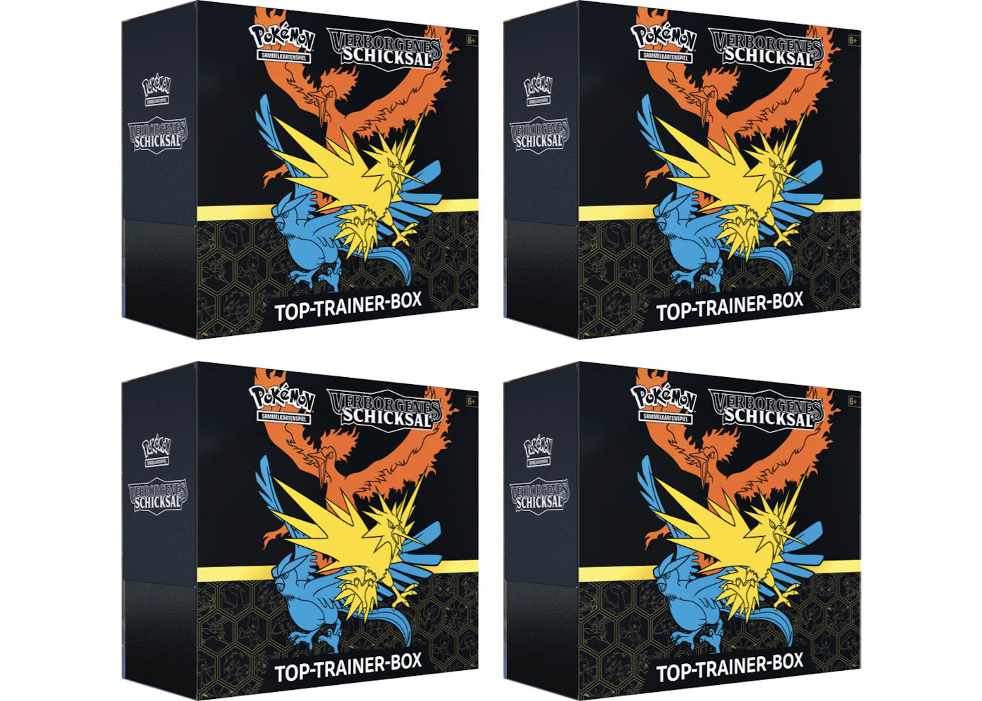 Pokémon TCG Verborgenes Schicksal Top Trainer Box 4x Lot
