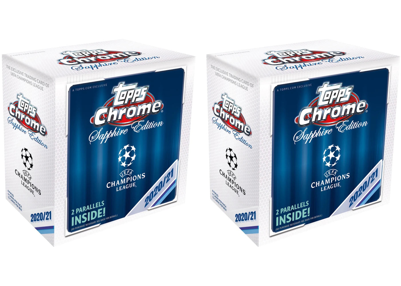 2020-21 Topps Chrome UEFA Champions League Sapphire Edition Soccer Box 2x Lot