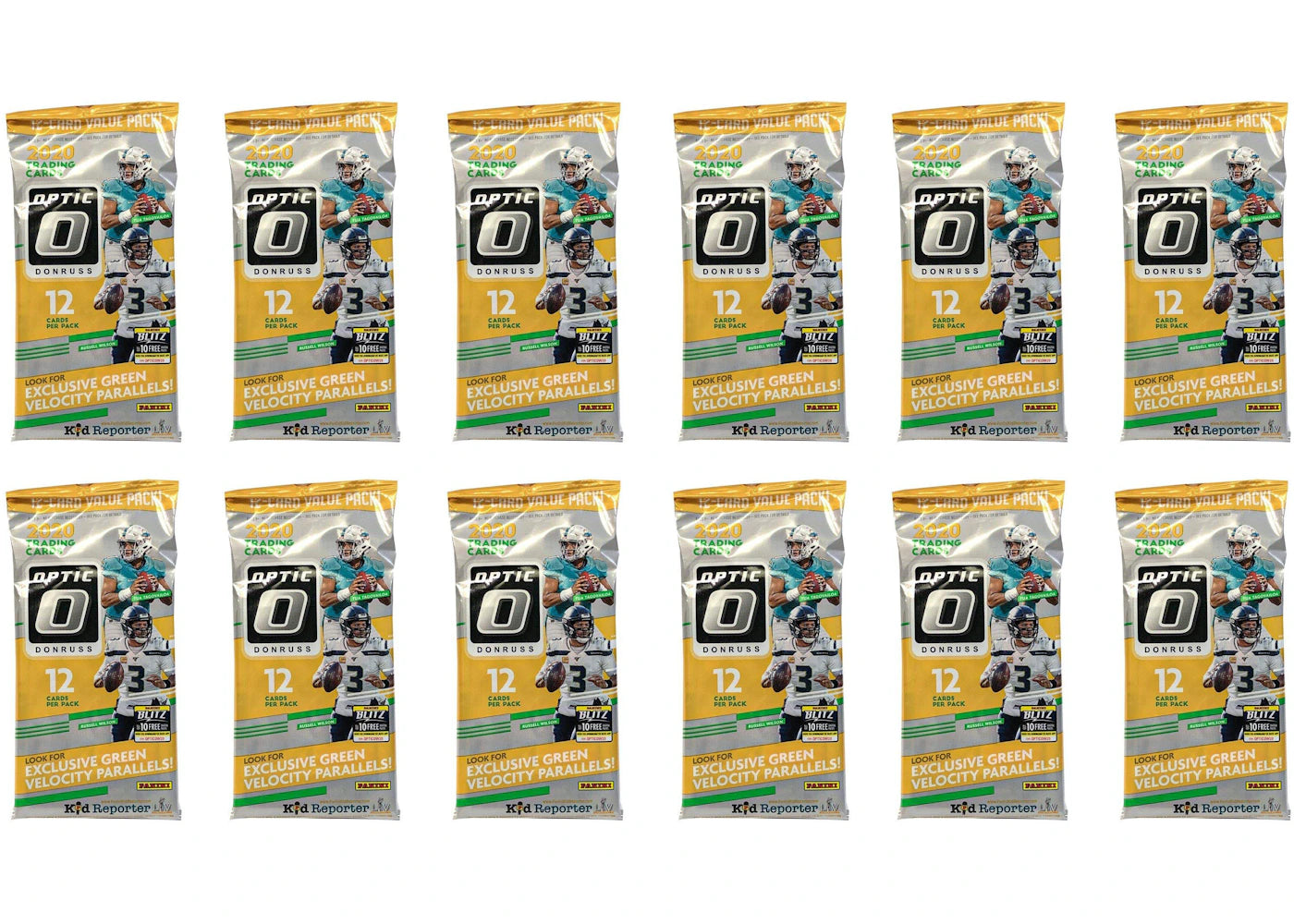 2020 Panini Donruss Optic Football Cello Pack 12x Lot