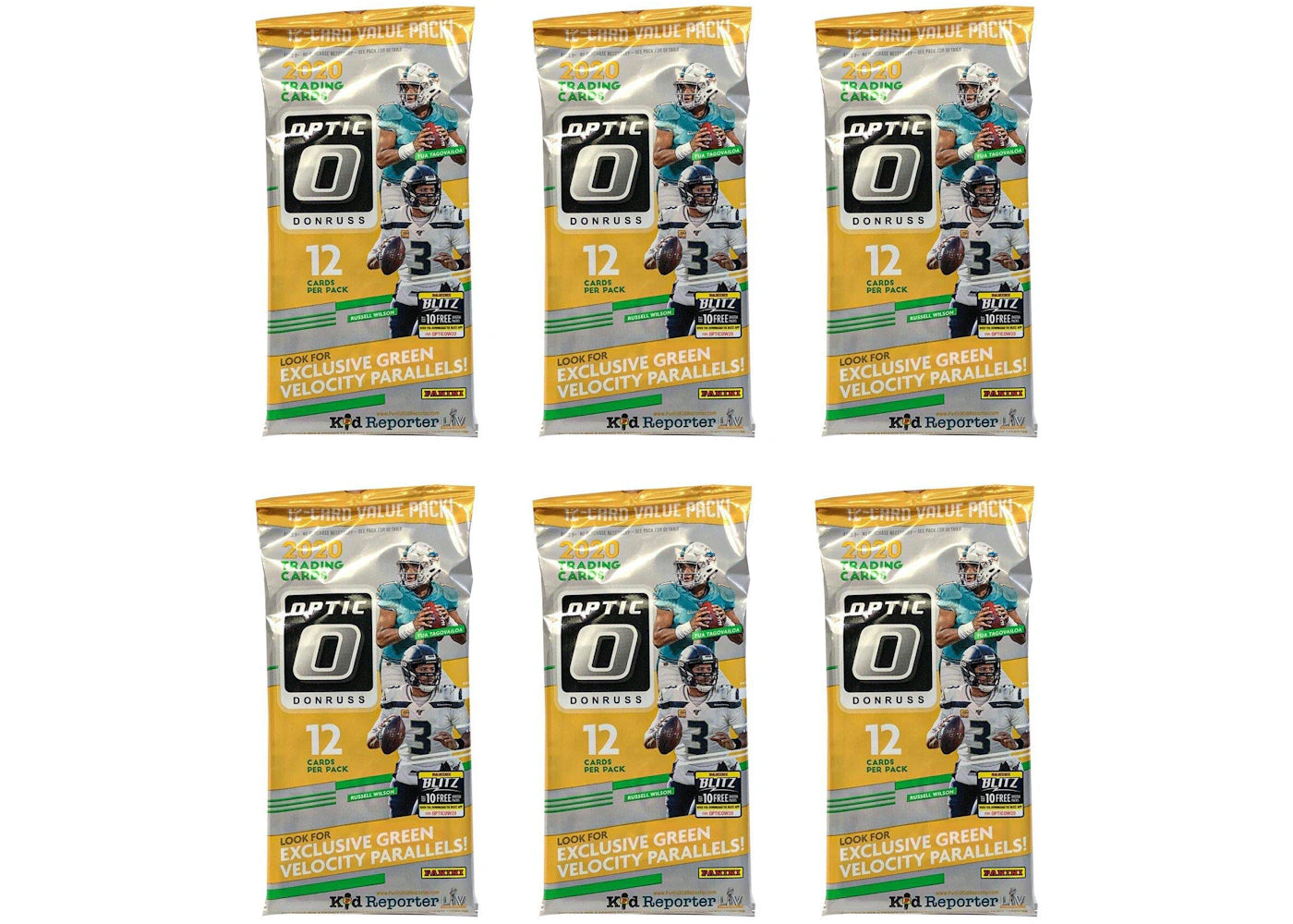 2020 Panini Donruss Optic Football Cello Pack 6x Lot