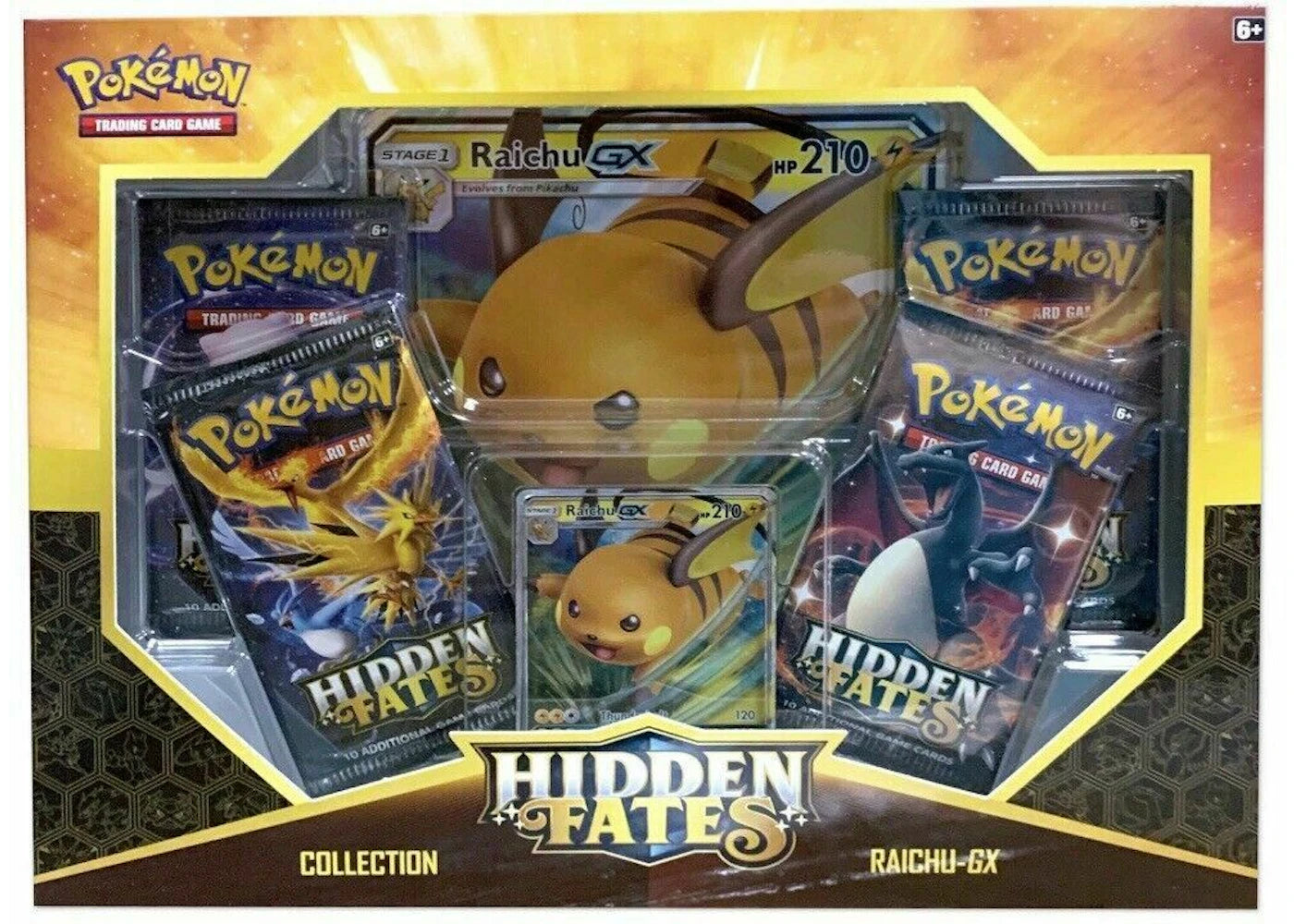 2019 Pokemon Sun & Moon 11.5 Hidden Fates GX Box Raichu GX
