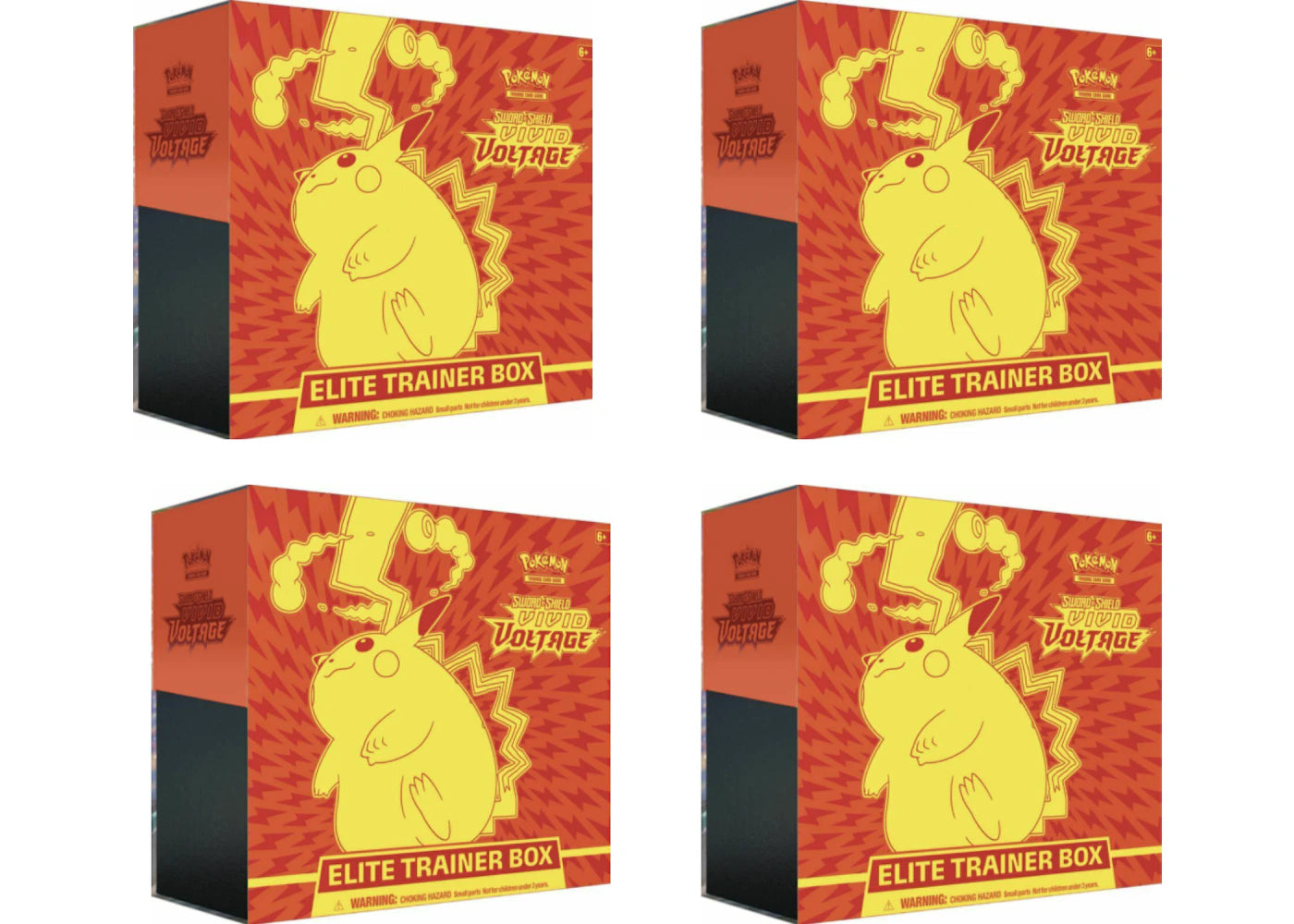 2020 Pokemon TCG Sword & Shield Vivid Voltage Elite Trainer Box 4x Lot