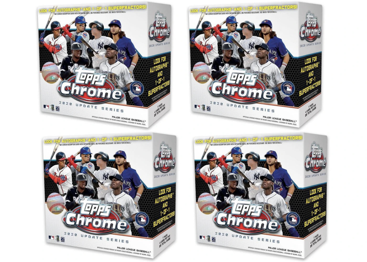 2020 Topps Chrome Update Box 4x Lot (white or blue)