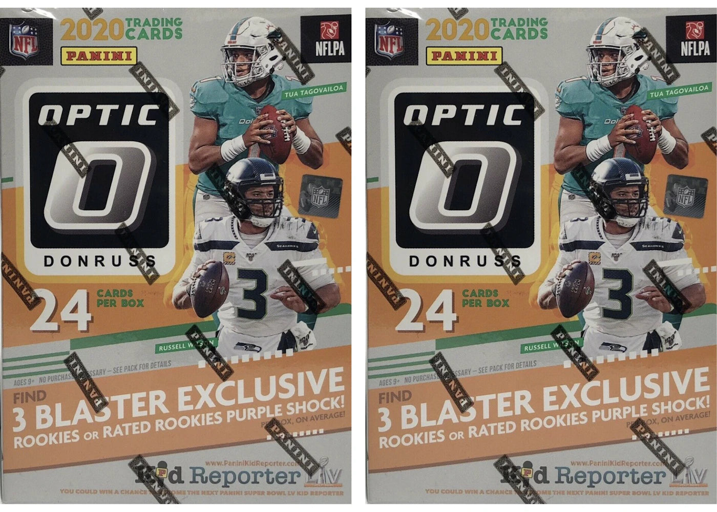 2020 Panini Donruss Optic Football Blaster Box (Purple Shock Parallels) 2x Lot