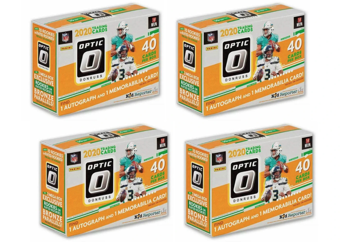 2020 Panini Donruss Optic Football Mega Box (Bronze Parallels) 4x Lot