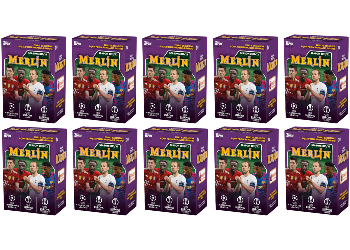 2021-22 Topps UEFA Champions League Merlin Soccer Blaster Box 10x Lot