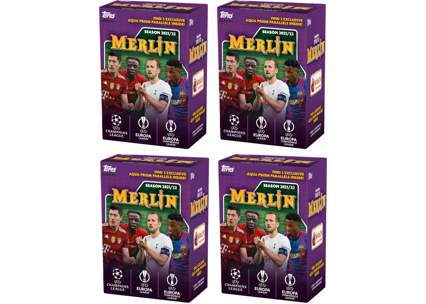 2021-22 Topps UEFA Champions League Merlin Soccer Blaster Box 4x Lot