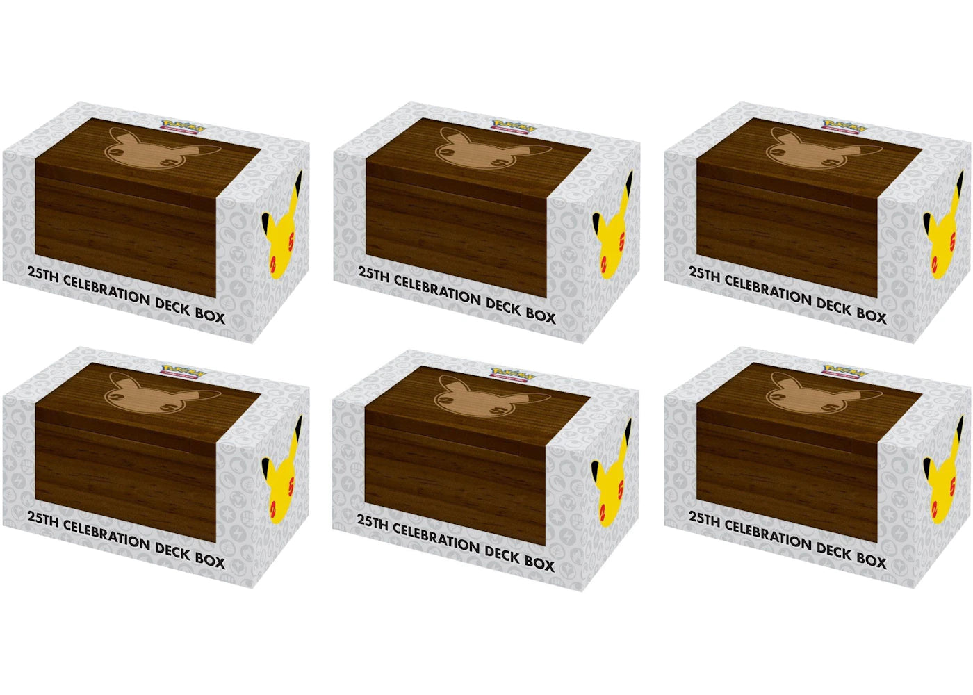2021 Pokémon Sword & Shield 25th Celebration Wooden Deck Box 6x Lot