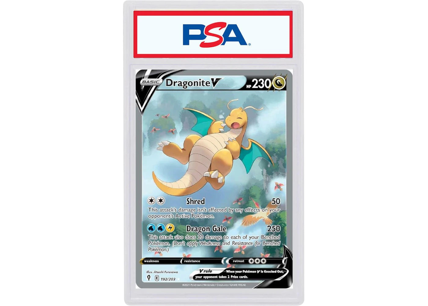 2021 Pokemon Sword & Shield Evolving Skies 192 Full Art/Dragonite V (PSA or BGS Graded)