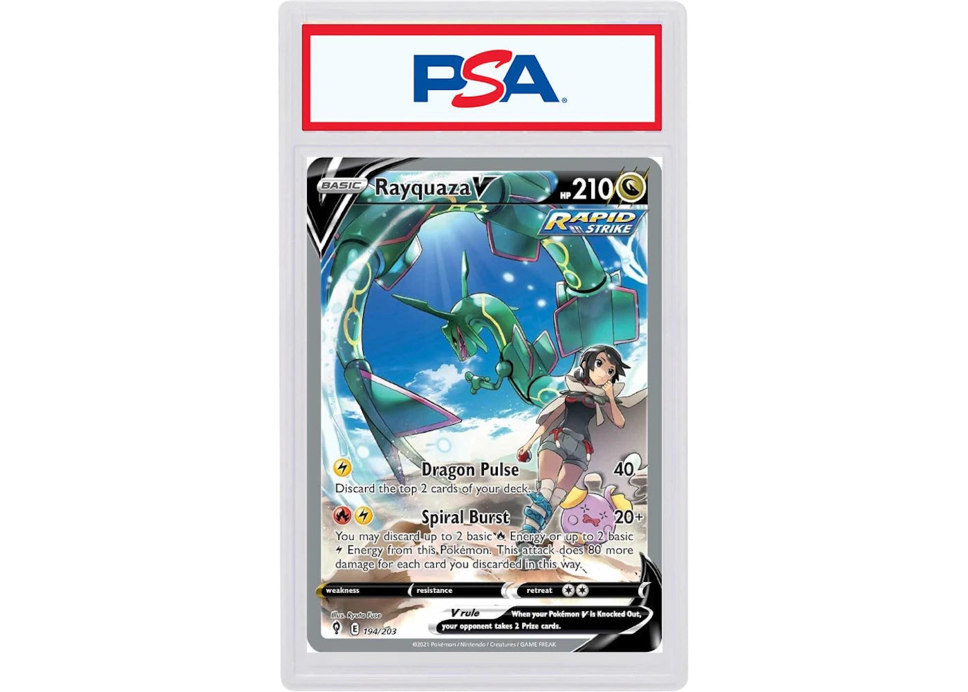 2021 Pokemon Sword & Shield Evolving Skies 194 Full Art/Rayquaza V (PSA or BGS Graded)