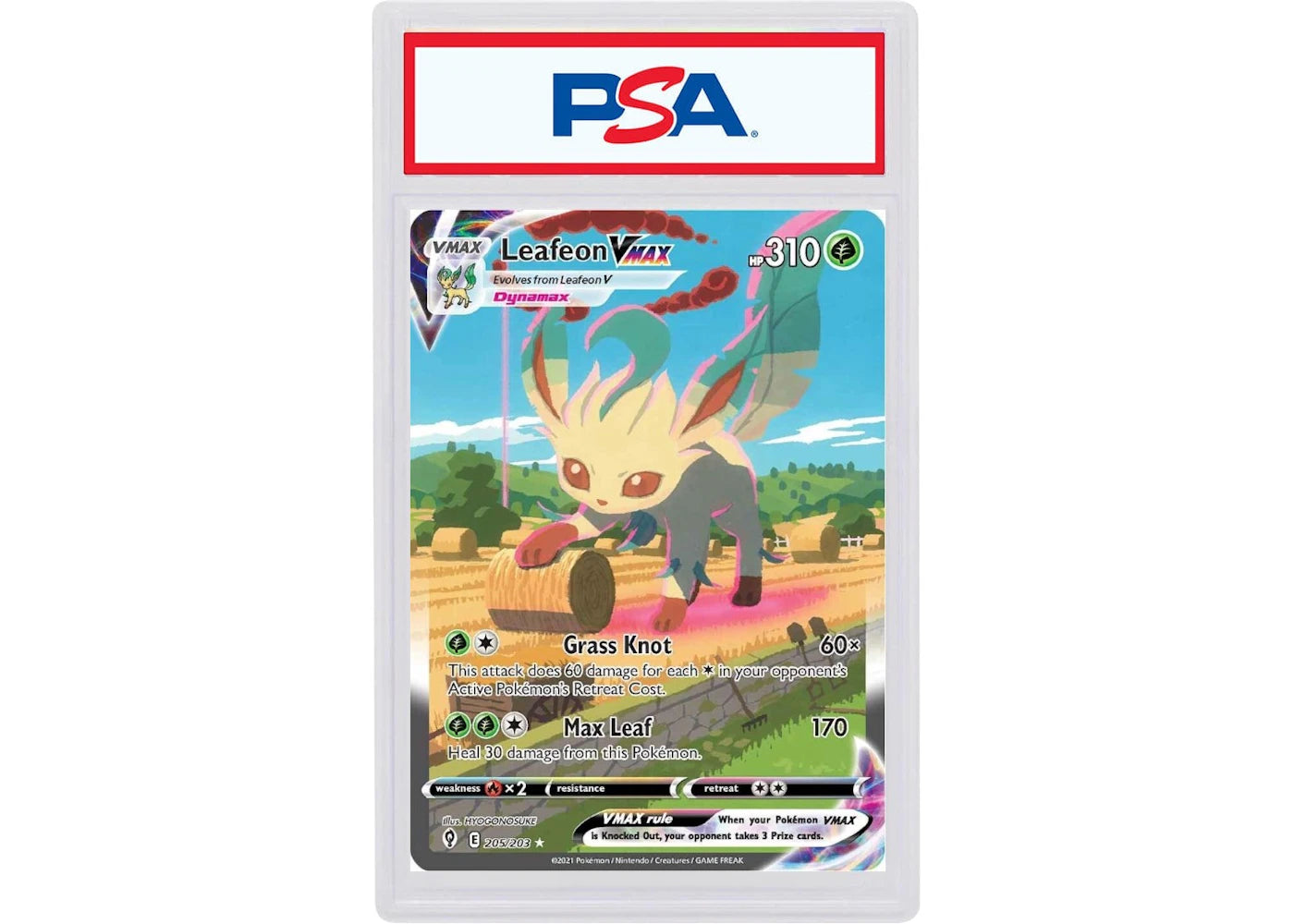2021 Pokemon Sword & Shield Evolving Skies 205 Full Art/Leafeon VMAX Secret (PSA or BGS Graded)