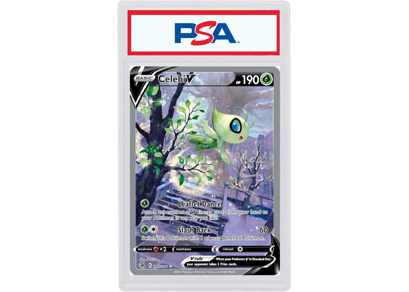 2021 Pokemon Sword & Shield Fusion Strike 245 Full Art/Celebi V (PSA or BGS Graded)