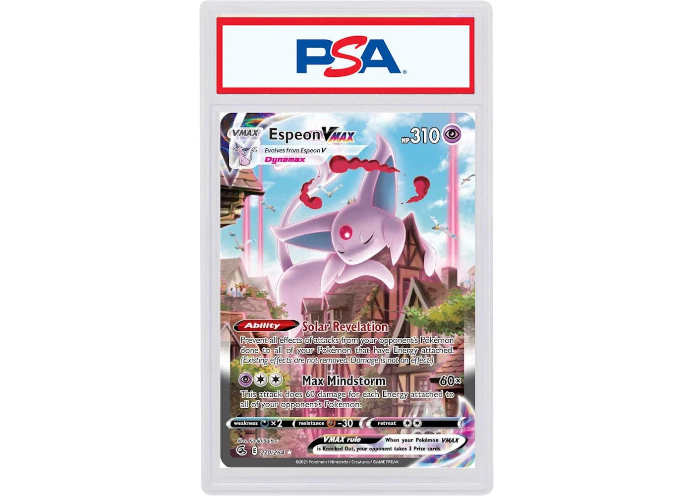2021 Pokemon Sword & Shield Fusion Strike 270 Full Art/Espeon VMAX Secret (PSA or BGS Graded)