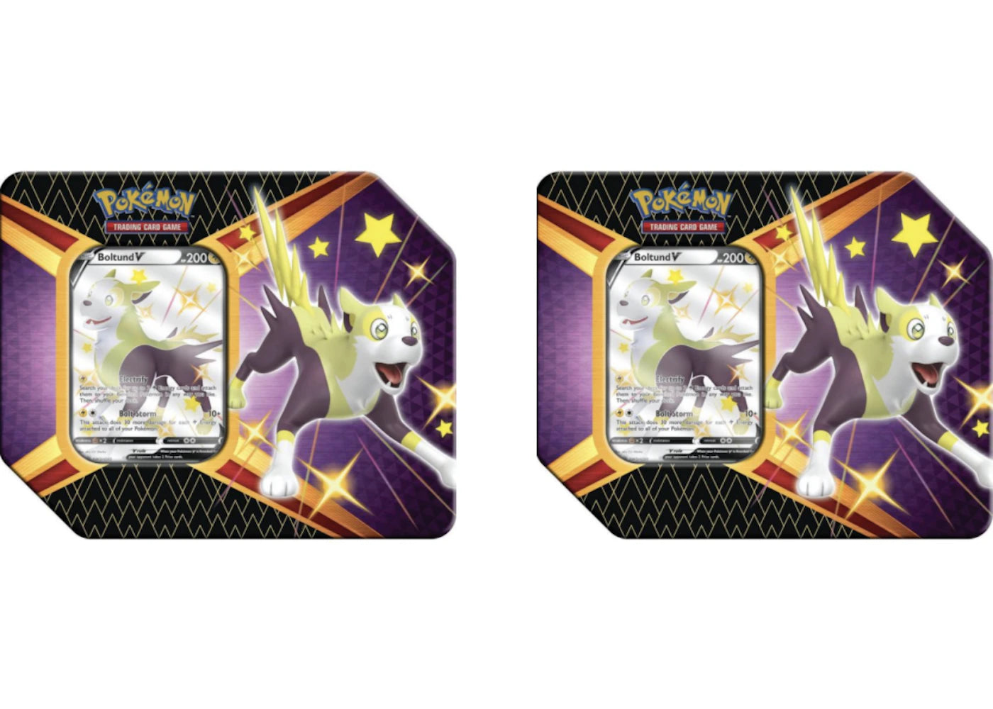 Pokémon TCG Sword & Shield Shining Fates Boltund V Tin 2X Lot