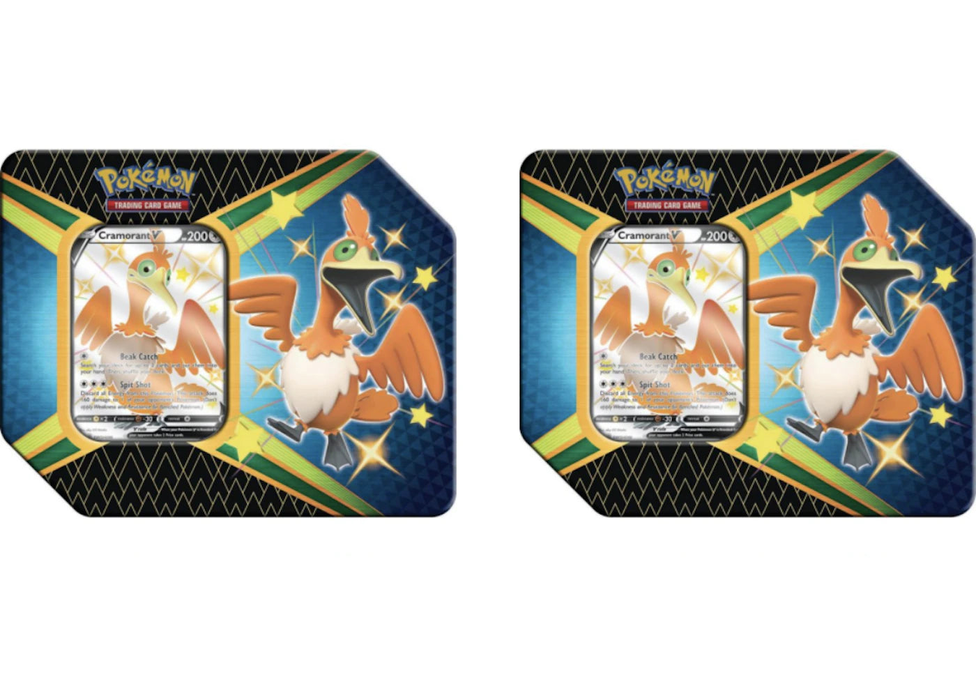 Pokémon TCG Sword & Shield Shining Fates Cramorant V Tin 2X Lot