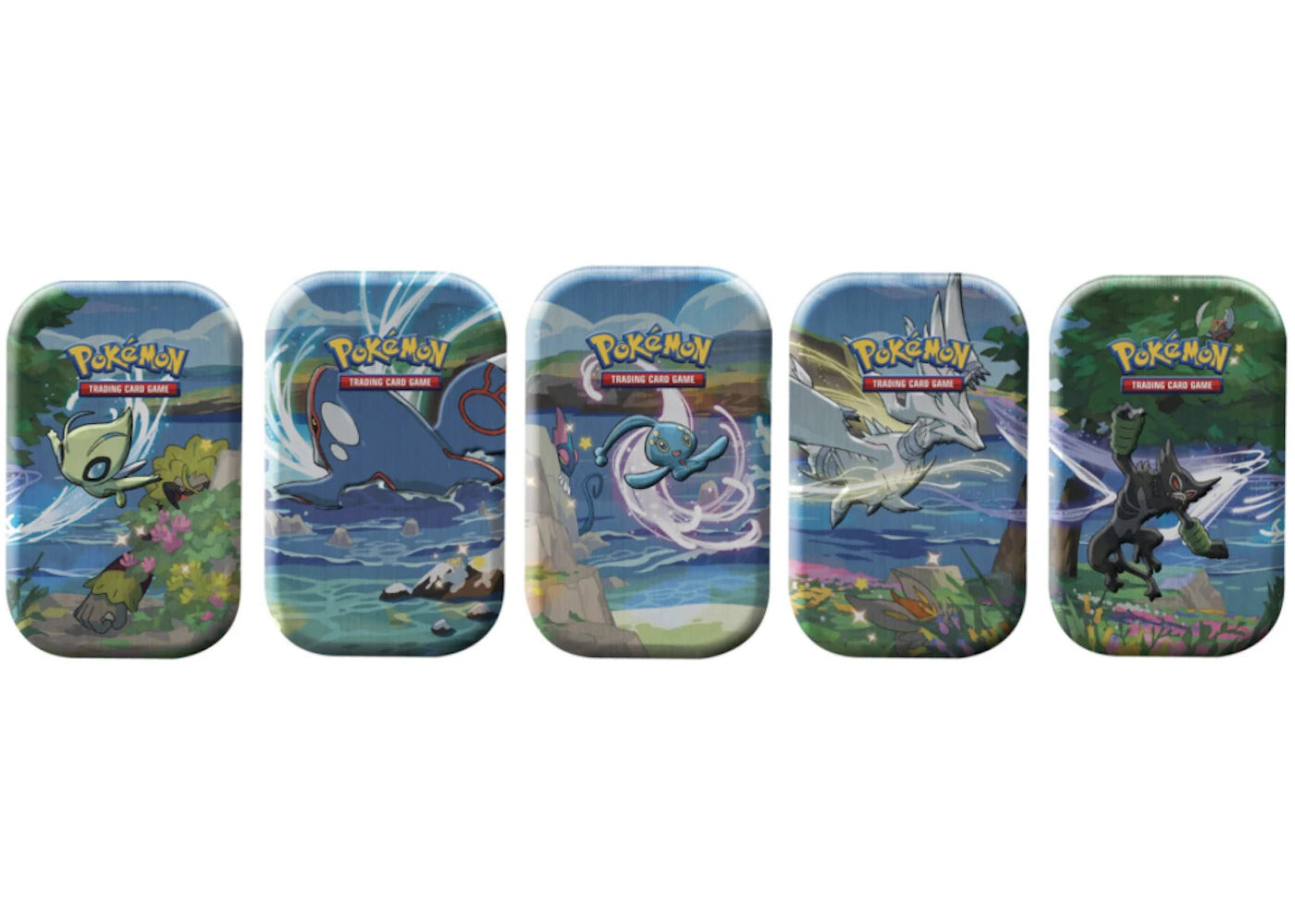 Pokémon TCG Shining Fates Mini Tin 5X Lot Celebi/Kyogre/Manaphy/Reshiram/Zarude