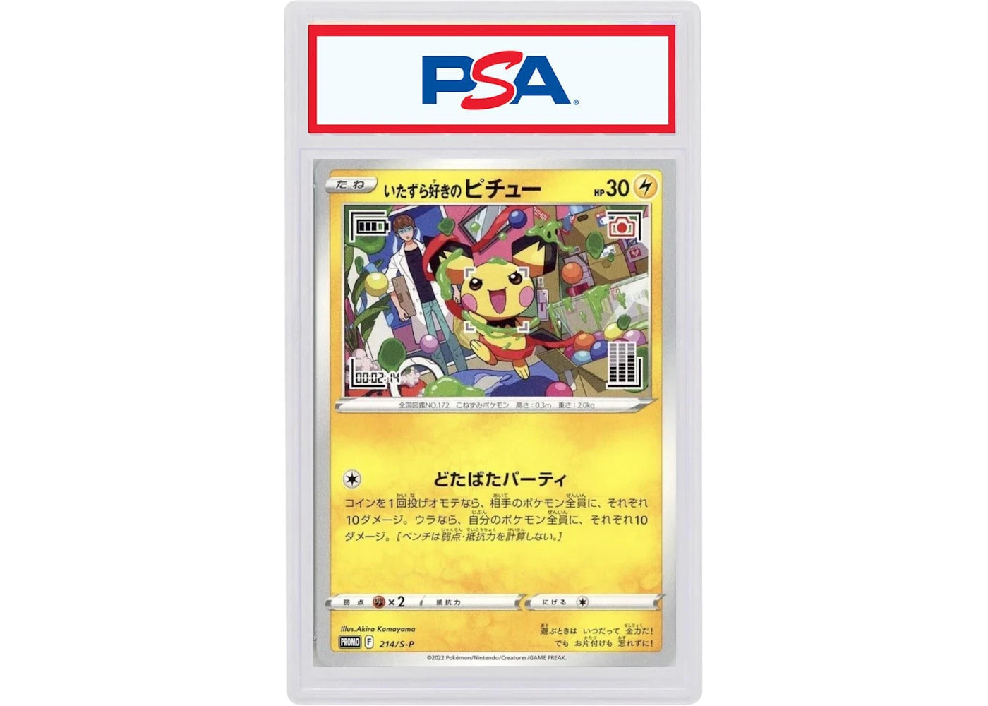 2022 Pokemon Japanese S Promo 214 Mischievous Pichu Graniph Purchase Campaign (PSA or BGS Graded)