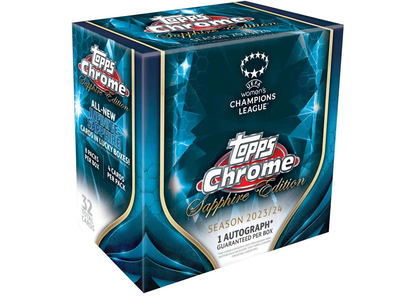 2023/24 Topps Chrome UEFA Women's Champions League Sapphire Edition Hobby Box