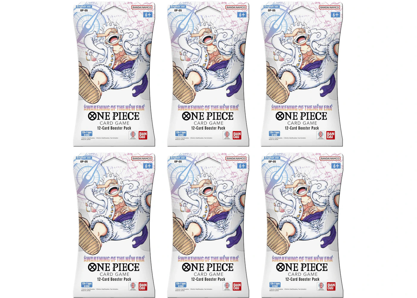 2023 Bandai One Piece Card Game Awakening of New Era Booster Pack (OP-05) (English) 6x Lot