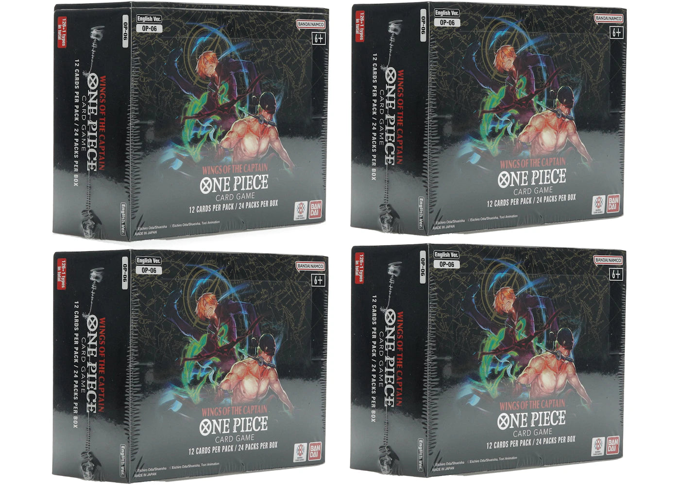 2024 Bandai One Piece Card Game Wings of the Captain Booster Box (OP-06) (English) 4x Lot