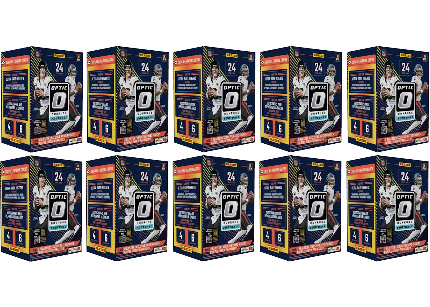 2024 Panini Donruss Optic Football Blaster Box (Purple Shock Parallels) 10x Lot