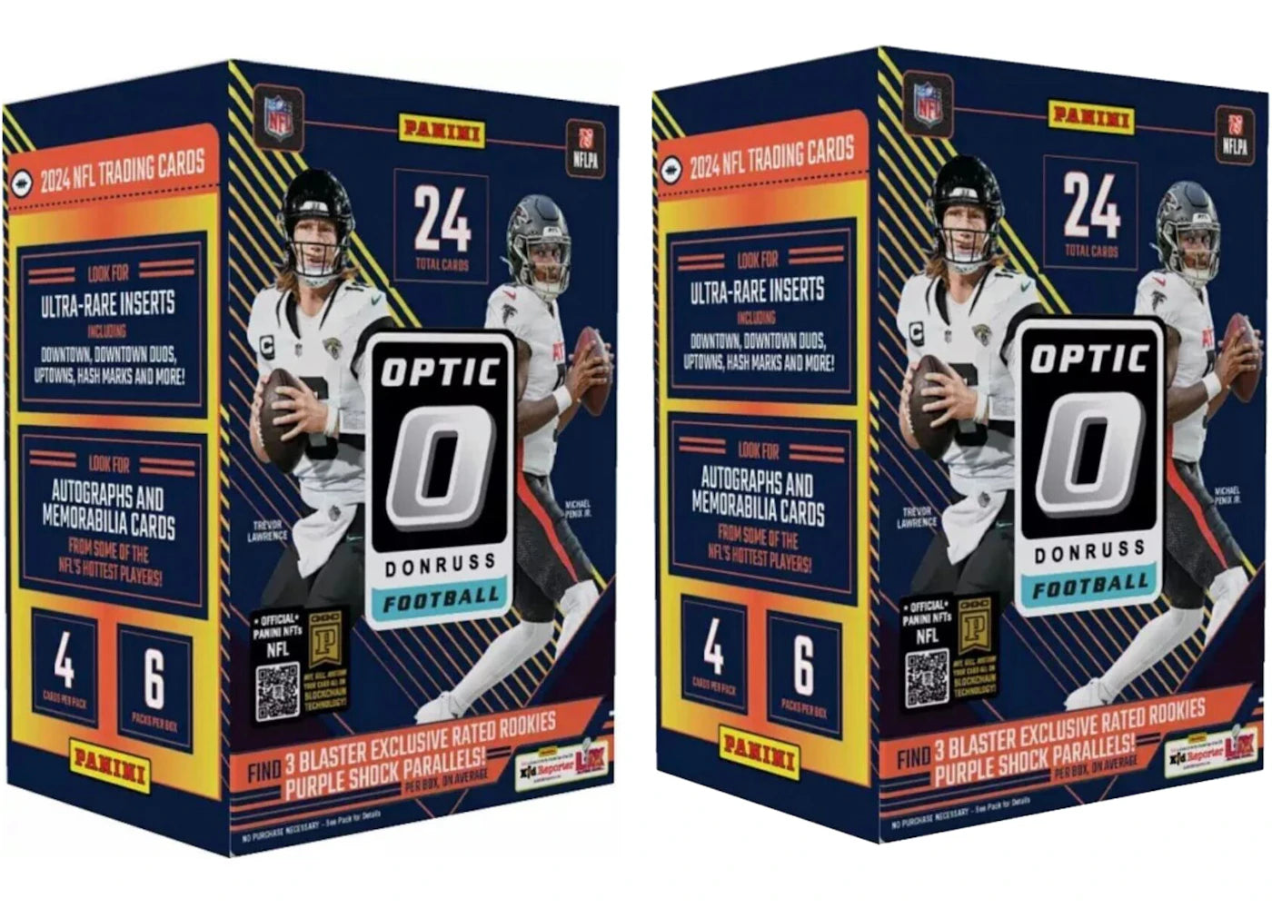 2024 Panini Donruss Optic Football Blaster Box (Purple Shock Parallels) 2x Lot