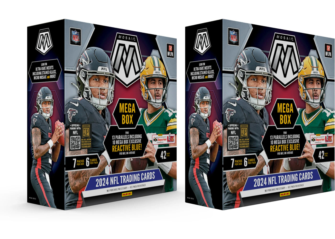 2024 Panini Mosaic Football Mega Box (Reactive Blue Parallel) 2x Lot