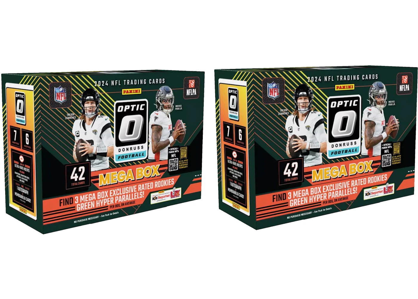 2024 Panini Optic Donruss NFL Football Mega Box 2x Lot (Green Hyper Parallel)