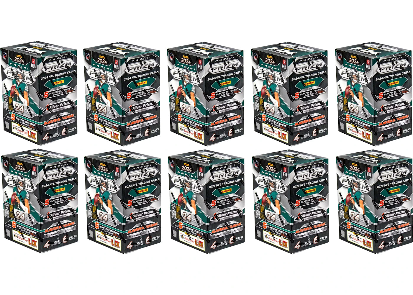 2024 Panini Prizm Football Blaster Box (Disco Prizms!) 10x Lot