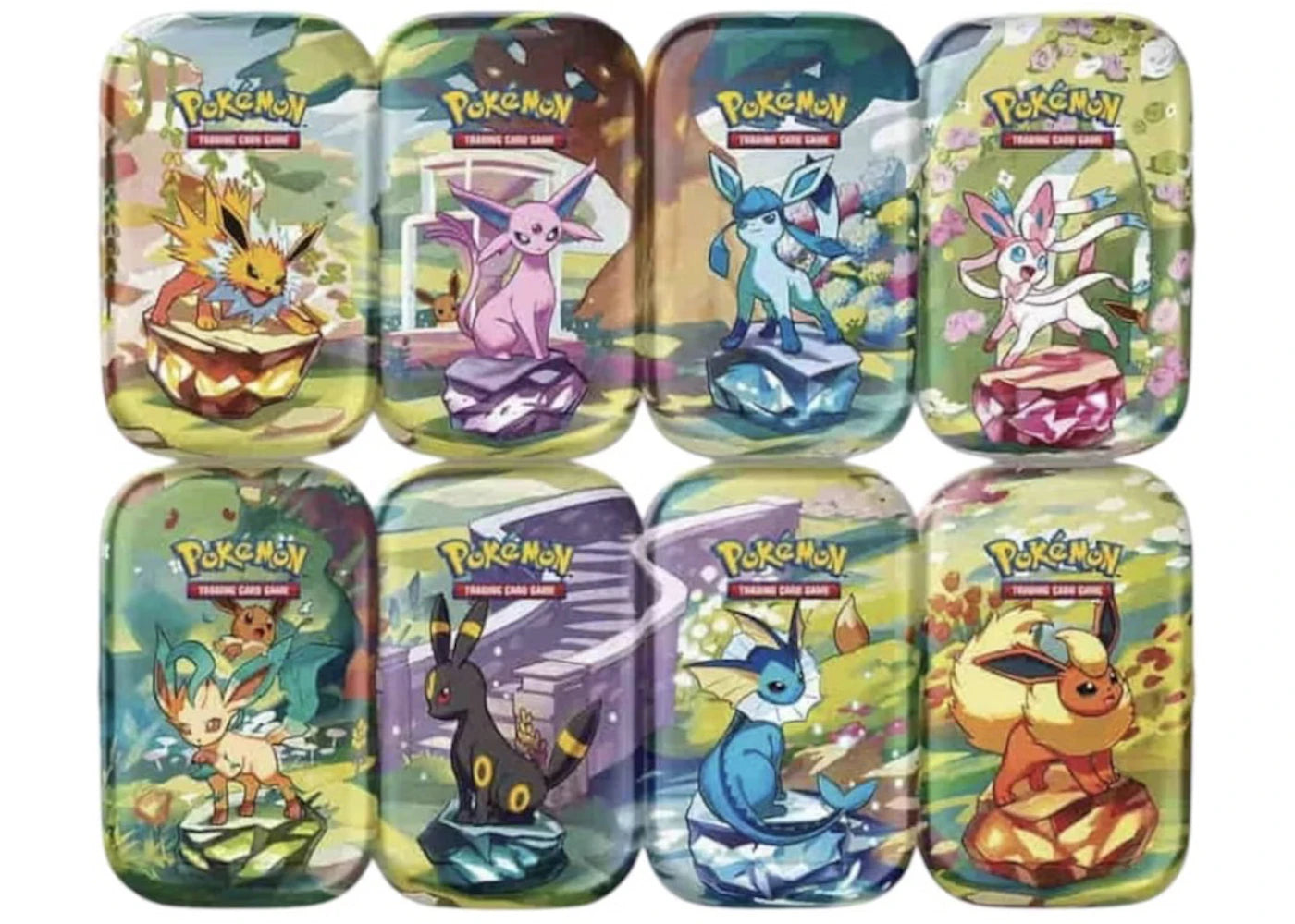 2025 Pokémon Scarlet & Violet Prismatic Evolutions 8 Tin Lot (Artwork May Vary)