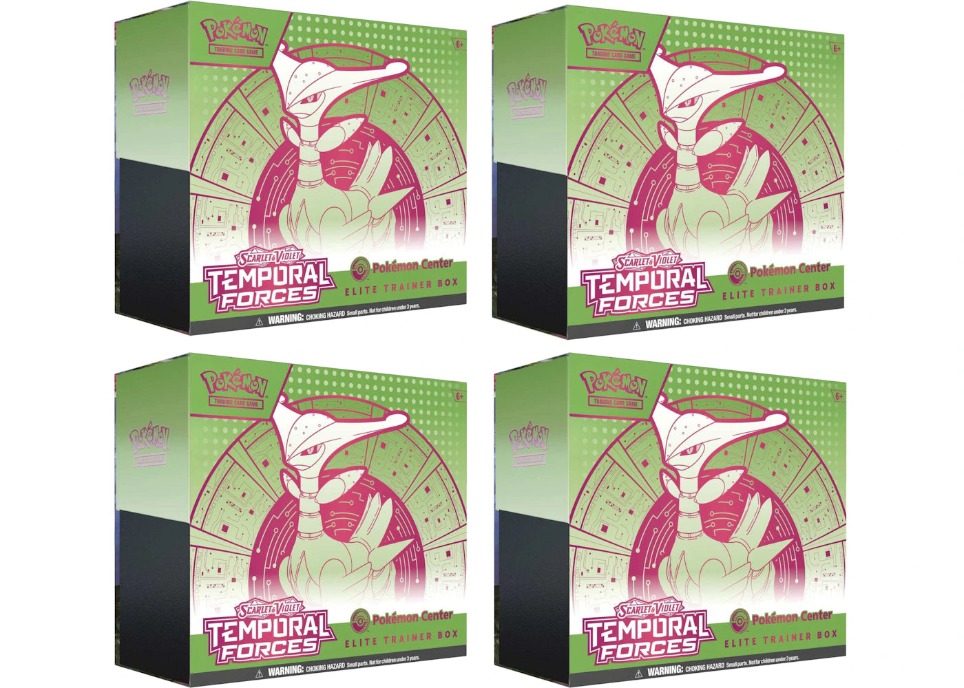 2024 Pokémon Scarlet & Violet Temporal Forces (Iron Leaves) Pokemon Center Elite Trainer Box 4x Lot