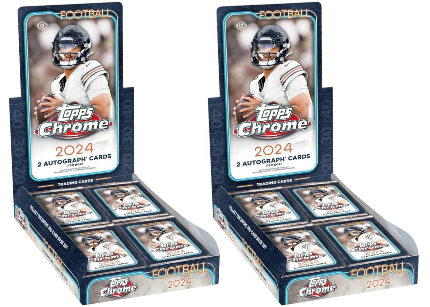 2024 Topps Chrome Football Hobby Box 2x Lot